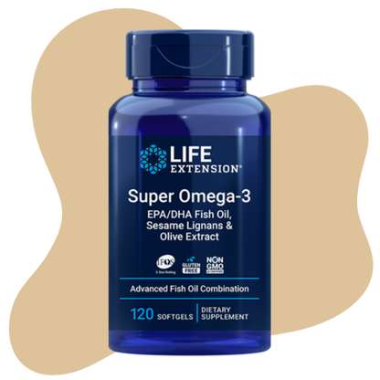 Super Omega-3 EPA/DHA Aceite de Pescado, Lignanos de Sésamo y Extracto de Oliva